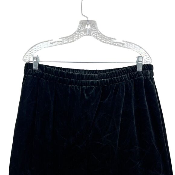 Anthony Mark Hankins Womens Velvet Mini Skirt Elastic Waist Stretch Black Sz 14‎ - Picture 4 of 5